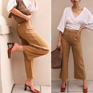BOGO! Rolla's Sailor Ramie Wide Leg High Waisted Rise Linen Pants Tobacco 31
